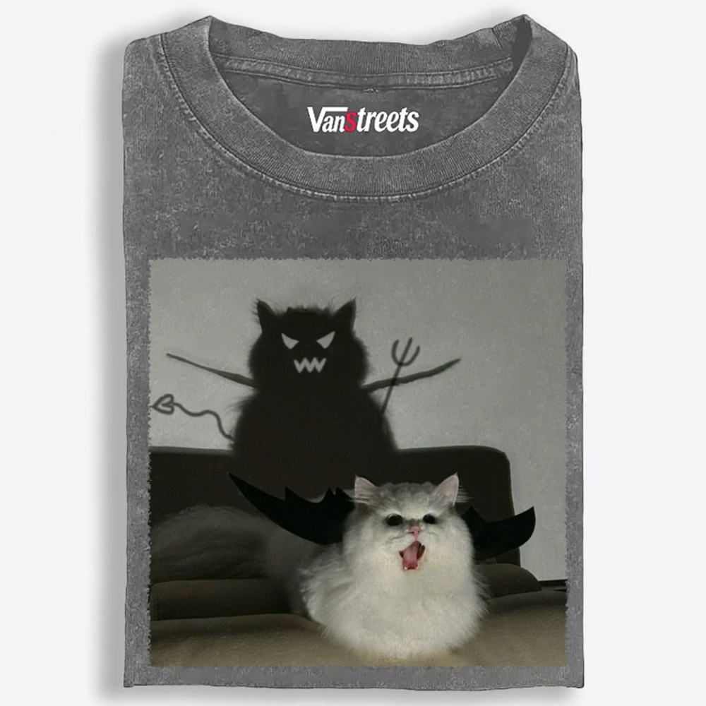 Cute But Demonic Retro Washed T-Shirt | 100% Cotton | Streetwear Essential