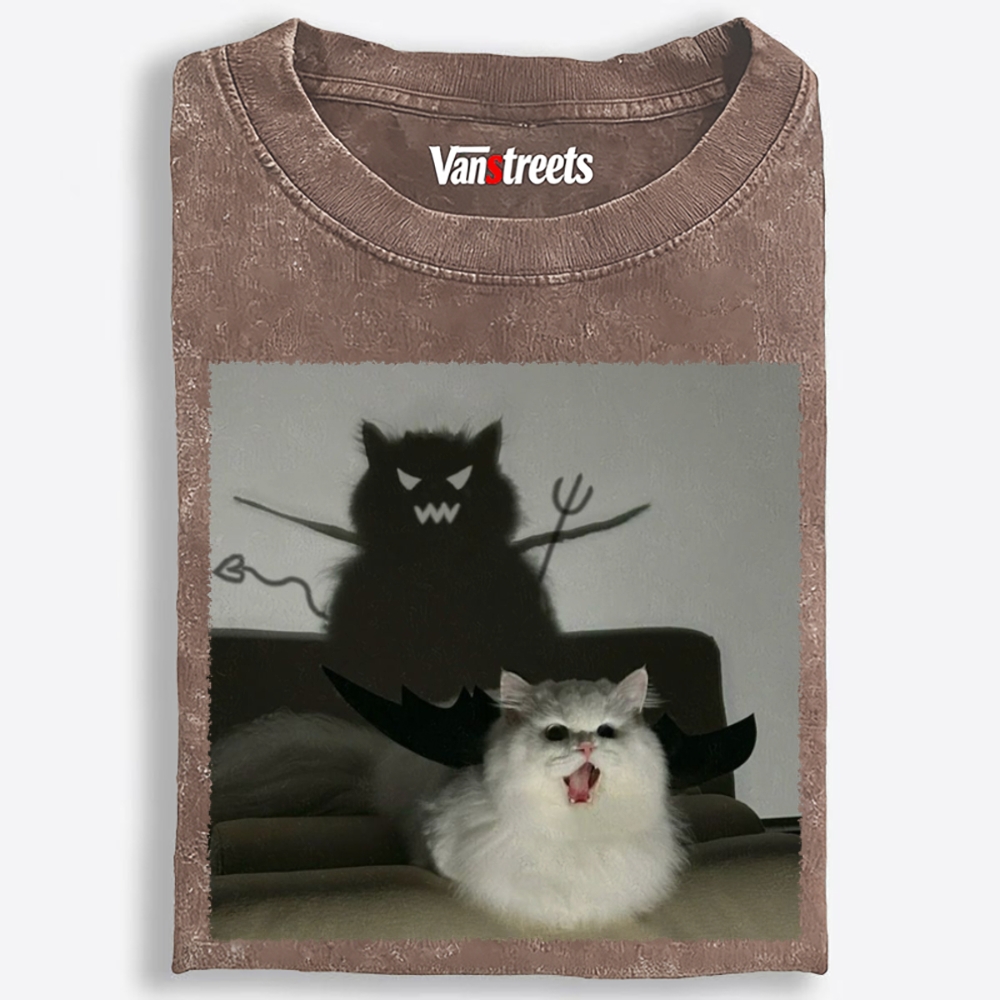 Cute But Demonic Retro Washed T-Shirt | 100% Cotton | Streetwear Essential