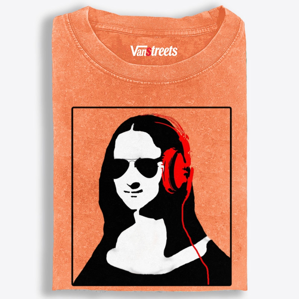 DJ Mona Lisa Retro Washed T-Shirt | 100% Cotton | Streetwear Essential