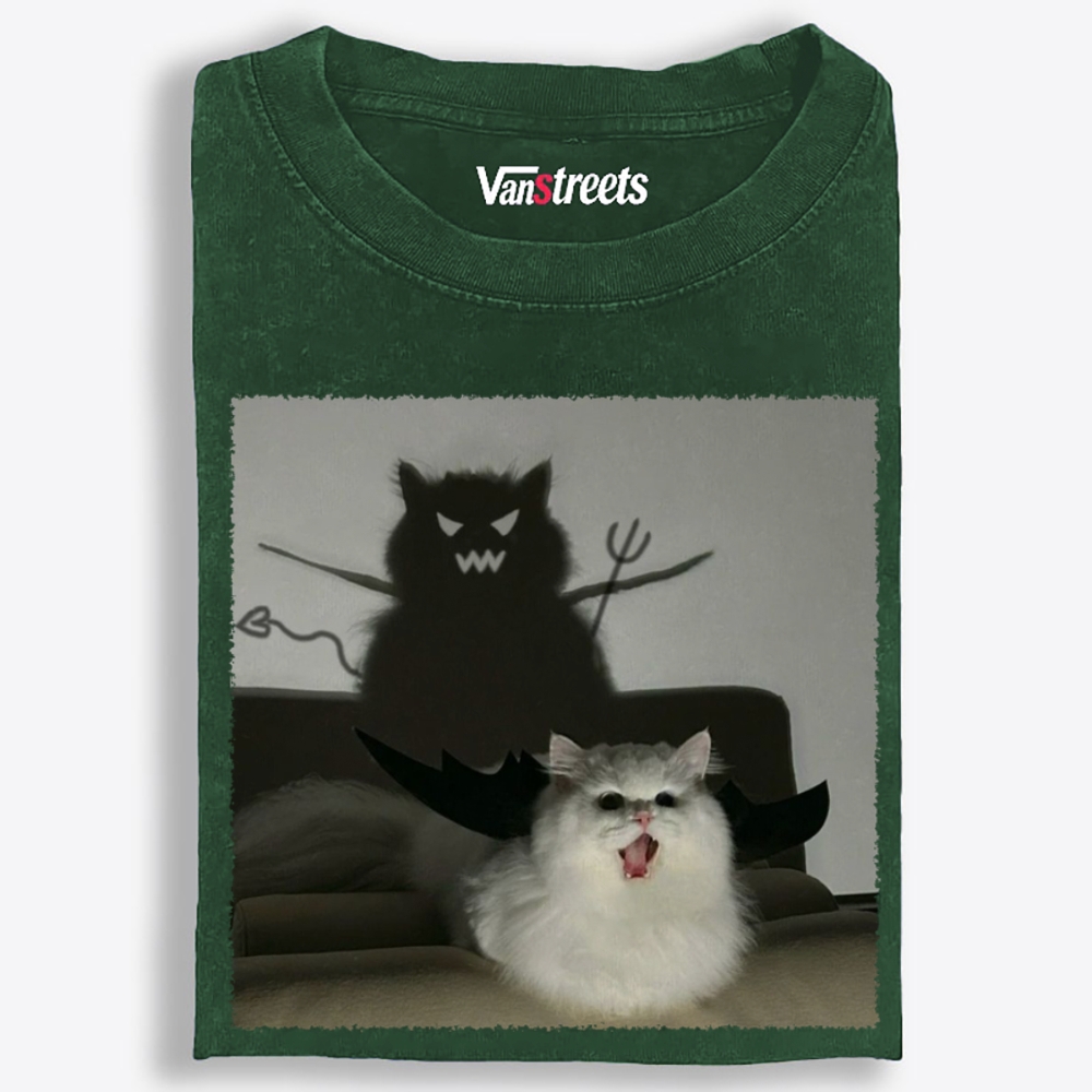 Cute But Demonic Retro Washed T-Shirt | 100% Cotton | Streetwear Essential