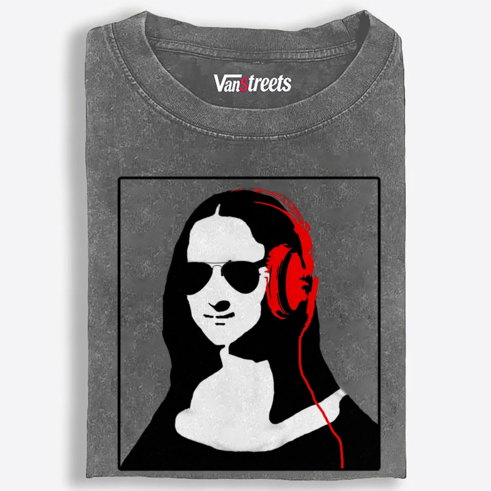 DJ Mona Lisa Retro Washed T-Shirt | 100% Cotton | Streetwear Essential