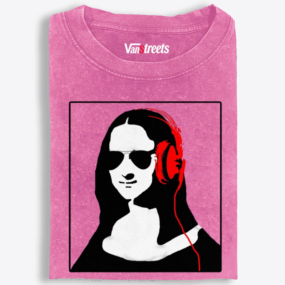 DJ Mona Lisa Retro Washed T-Shirt | 100% Cotton | Streetwear Essential