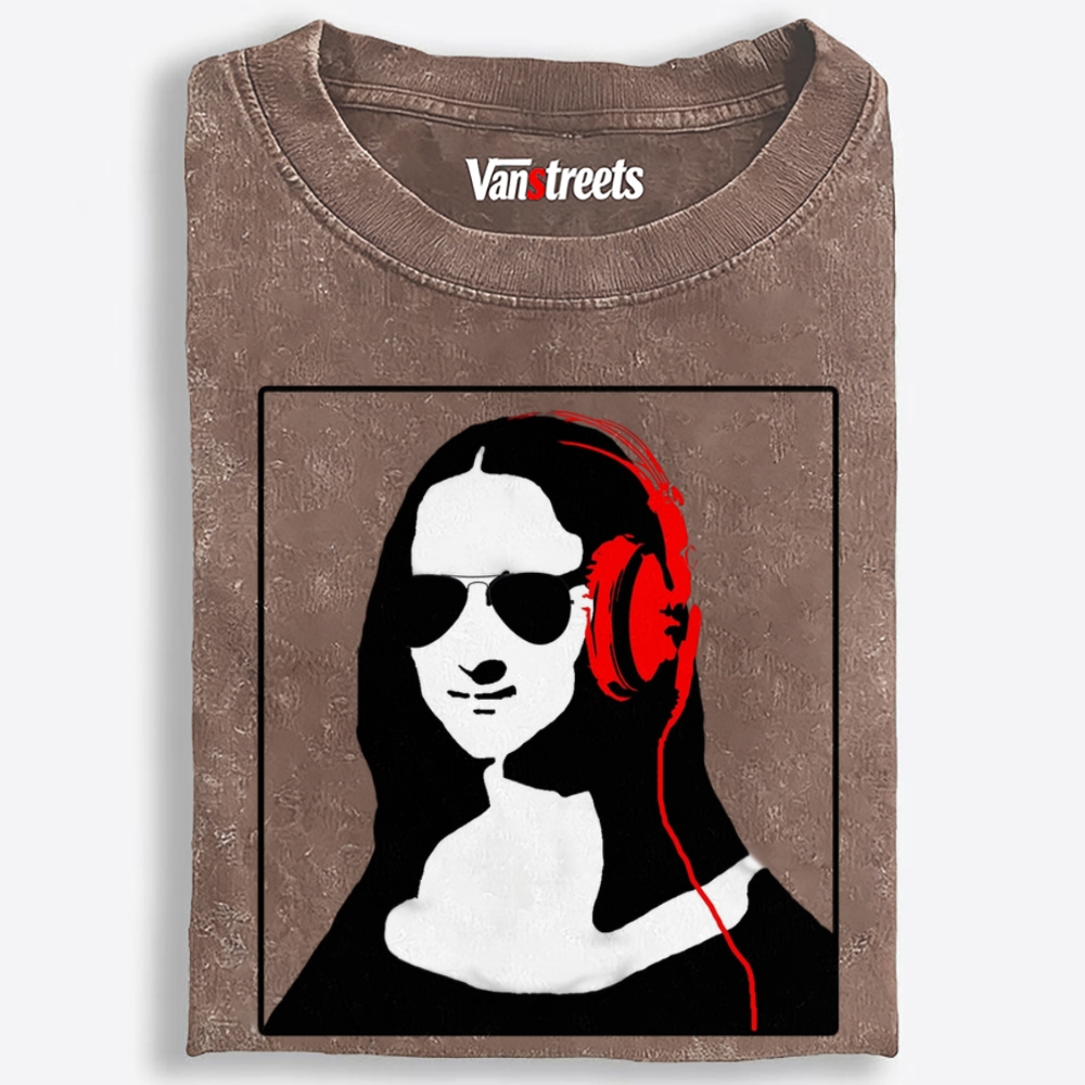 DJ Mona Lisa Retro Washed T-Shirt | 100% Cotton | Streetwear Essential