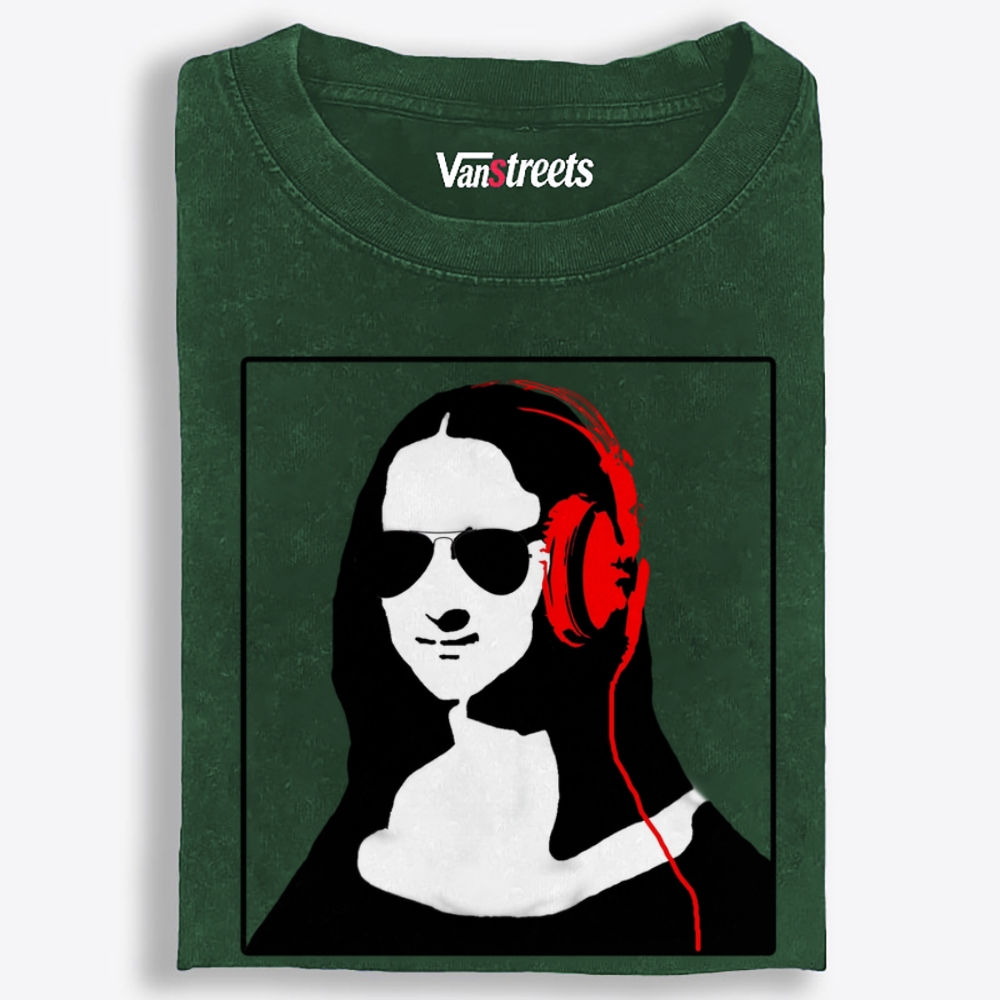 DJ Mona Lisa Retro Washed T-Shirt | 100% Cotton | Streetwear Essential