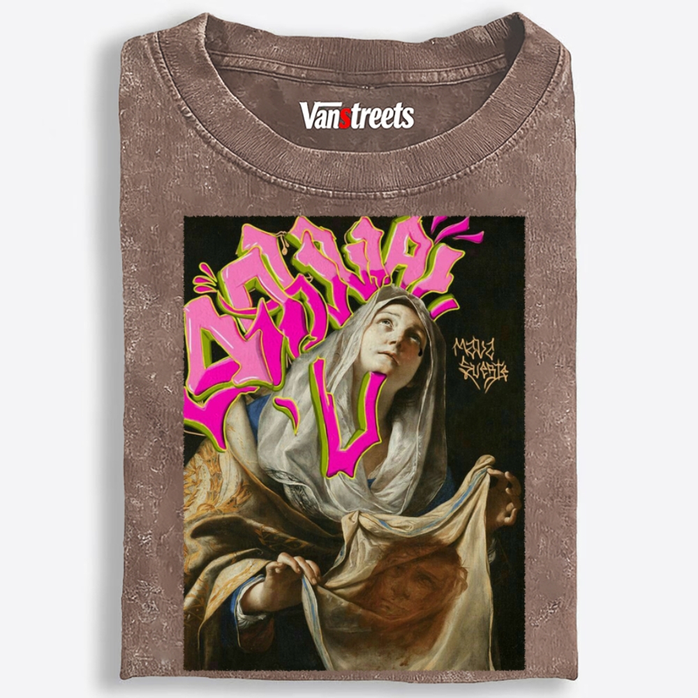 Animal Madonna Retro Washed T-Shirt | 100% Cotton | Streetwear Essential