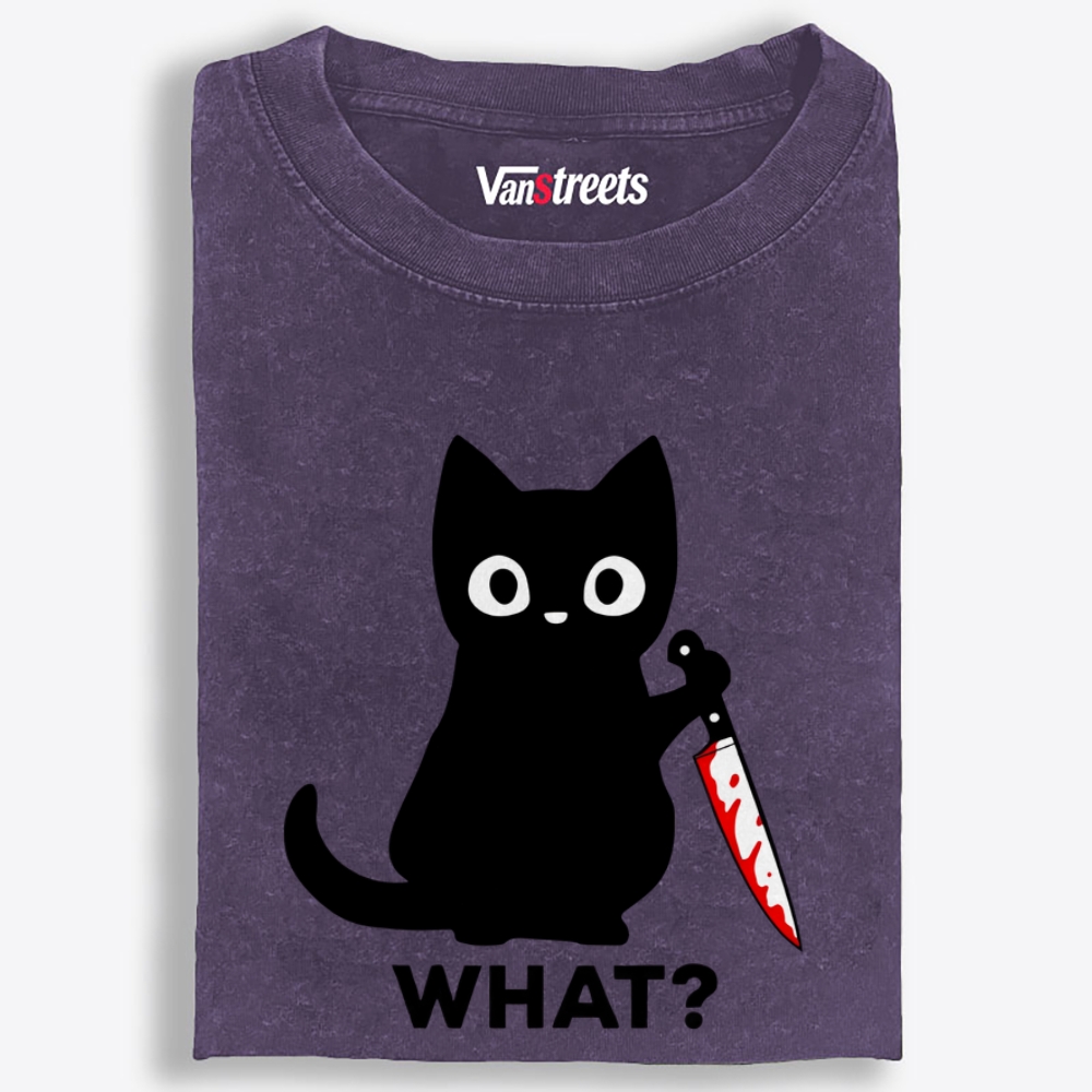 Innocent Cat Retro Washed T-Shirt | 100% Cotton | Streetwear Essential