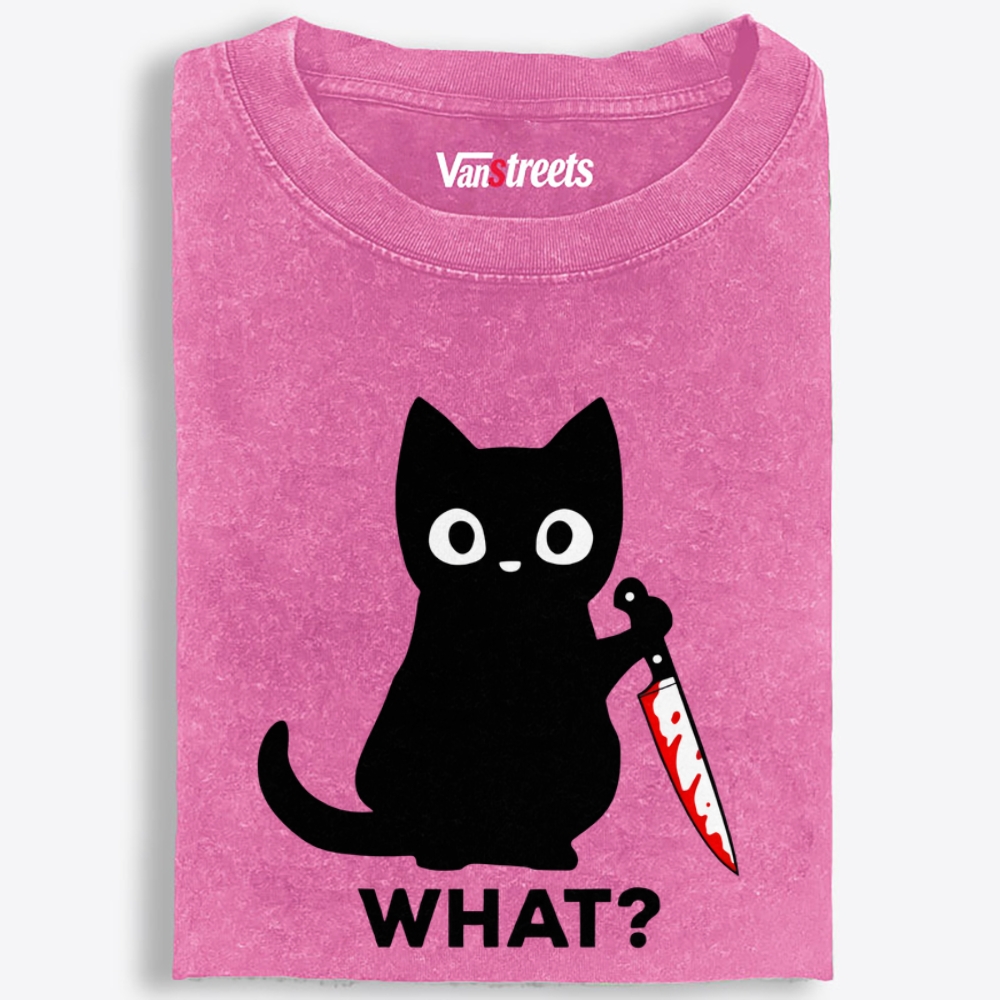 Innocent Cat Retro Washed T-Shirt | 100% Cotton | Streetwear Essential