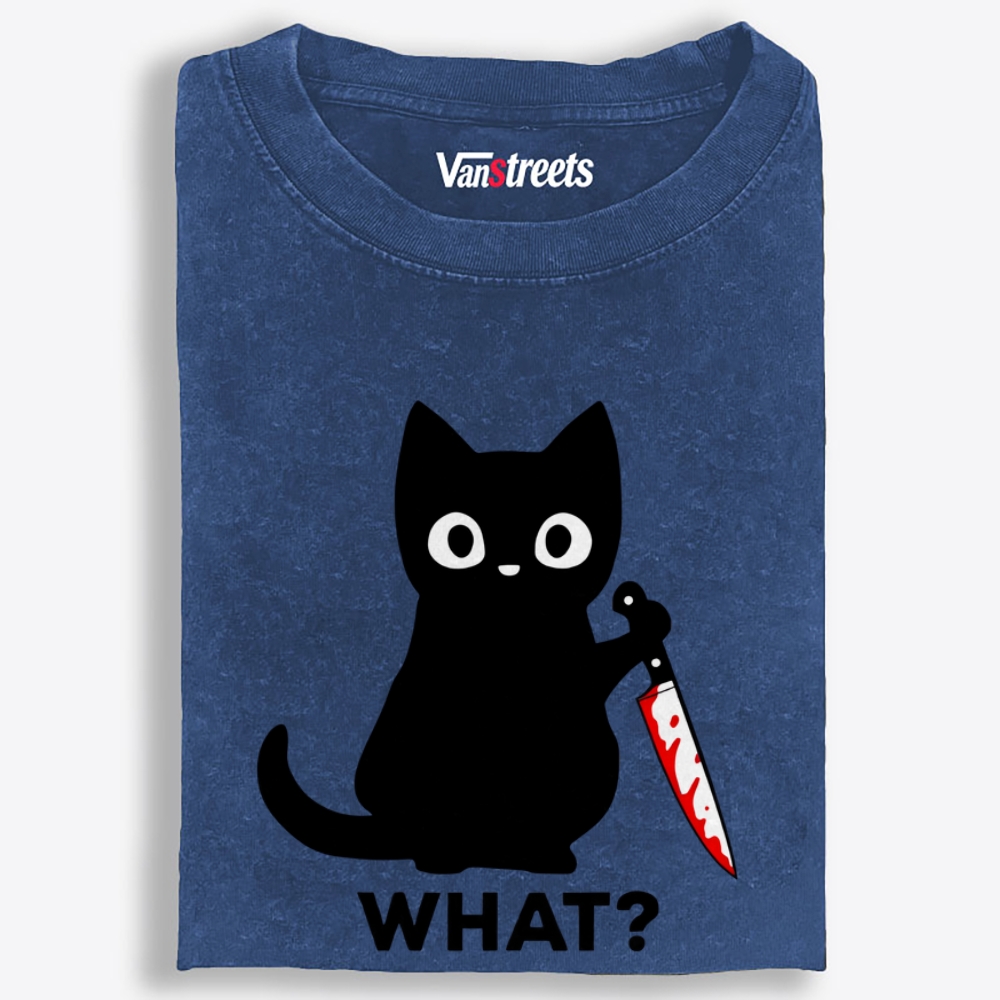 Innocent Cat Retro Washed T-Shirt | 100% Cotton | Streetwear Essential