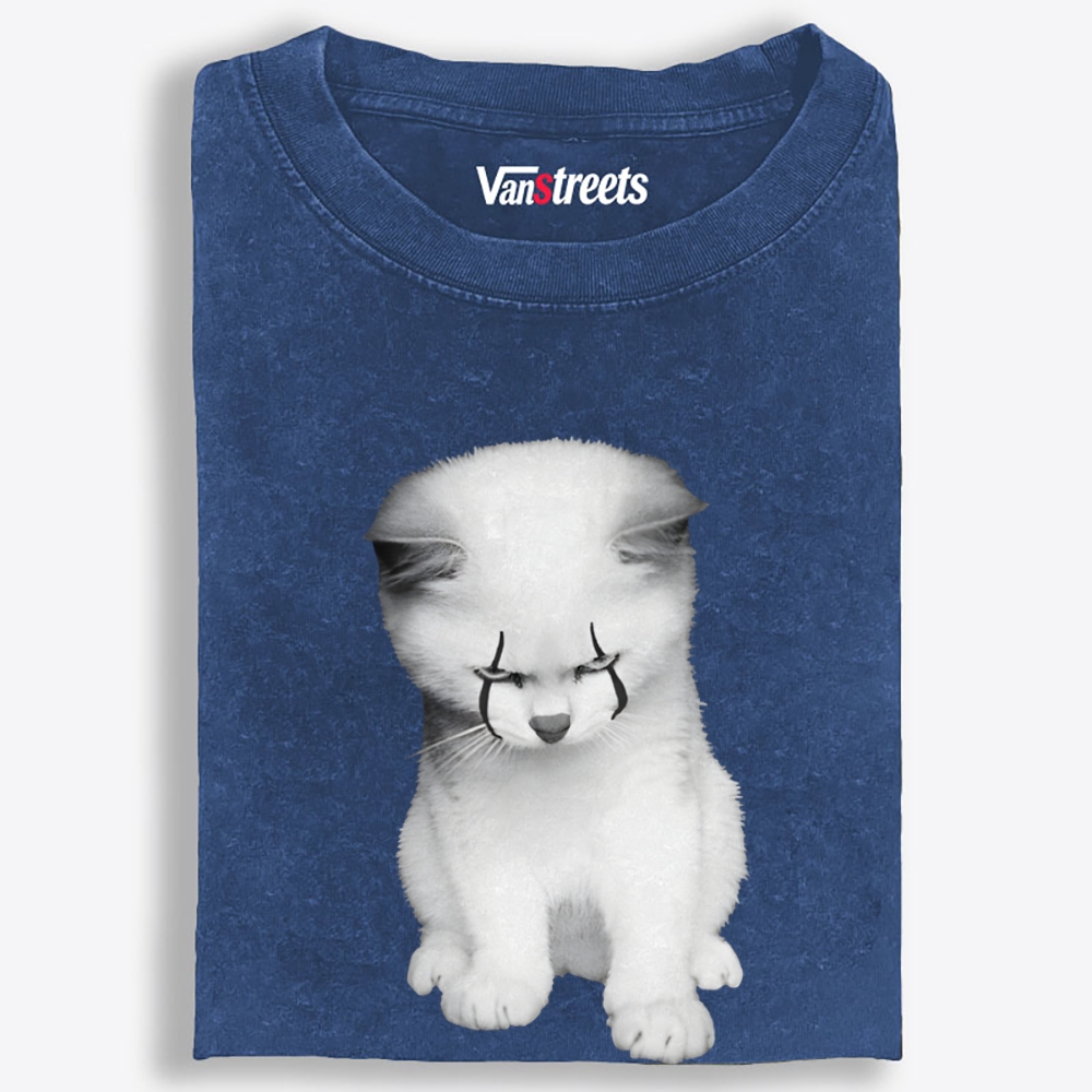 Crybaby White Cat · Emo Tears Retro Washed T-Shirt | 100% Cotton | Streetwear Essential