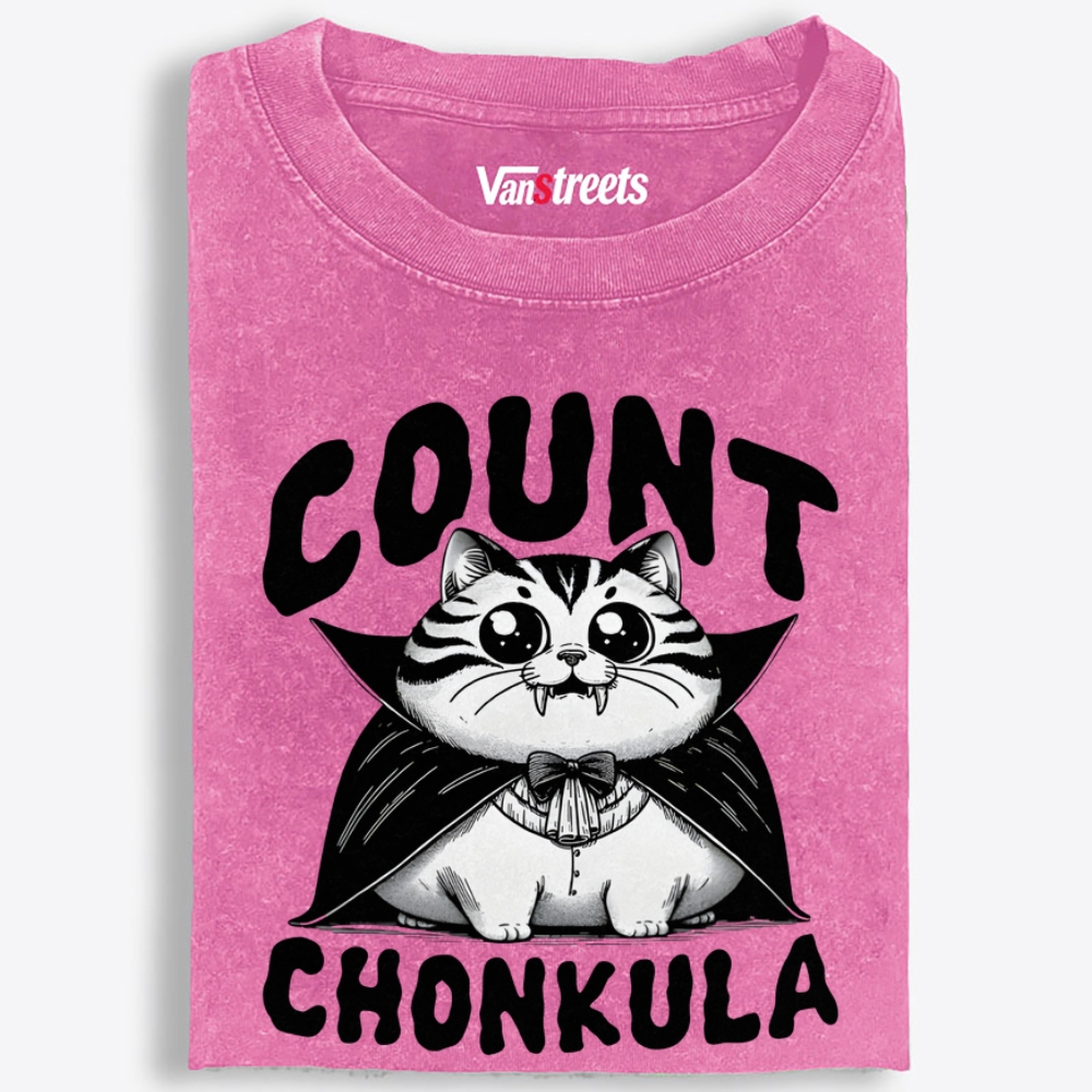 Count Chonkula Retro Washed T-Shirt | 100% Cotton | Streetwear Essential