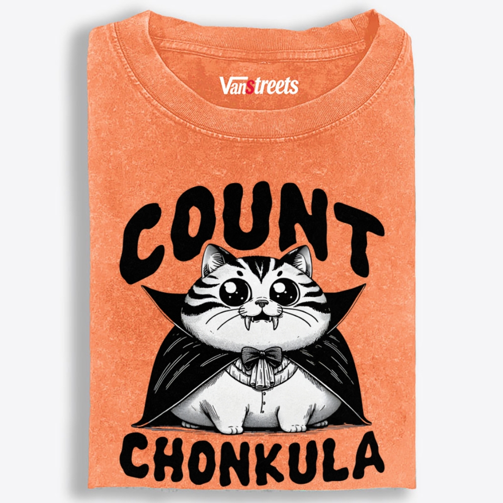 Count Chonkula Retro Washed T-Shirt | 100% Cotton | Streetwear Essential