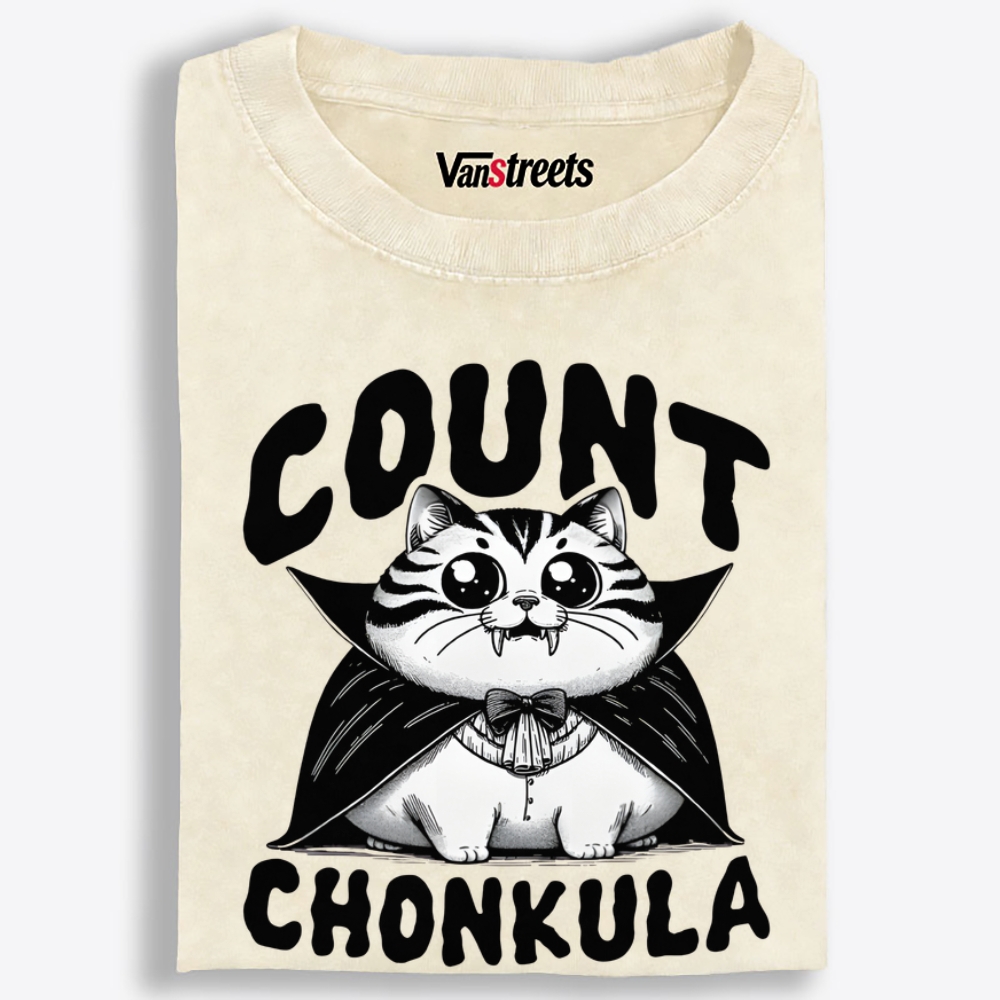 Count Chonkula Retro Washed T-Shirt | 100% Cotton | Streetwear Essential