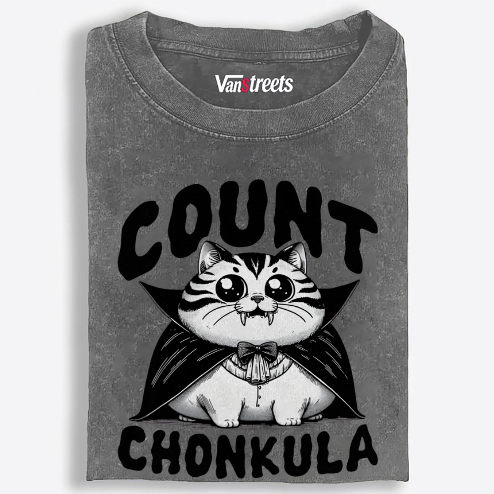 Count Chonkula Retro Washed T-Shirt | 100% Cotton | Streetwear Essential