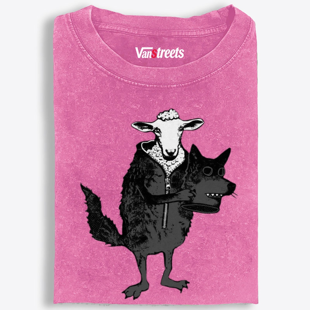 Sheep in Wolf's Clothing Retro Washed T-Shirt | 100% Cotton | Streetwear Essential