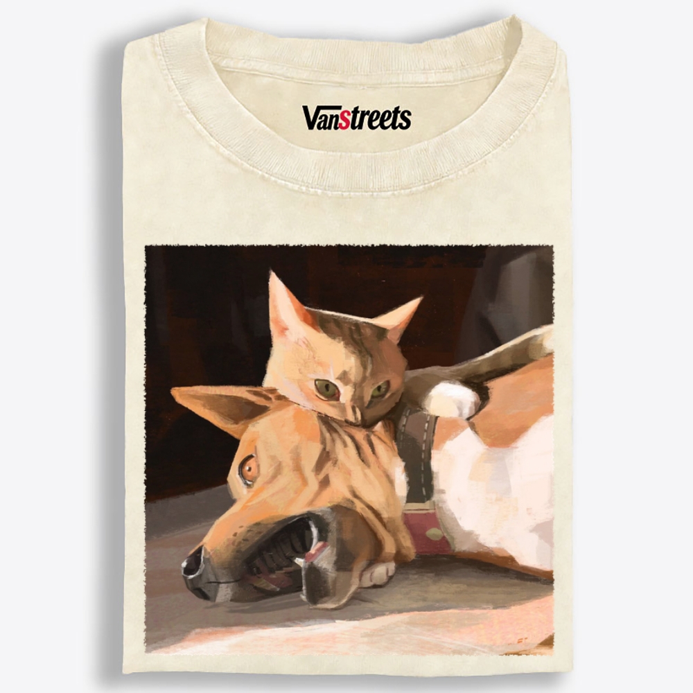 Don't Mess With The Cat Retro Washed T-Shirt | 100% Cotton | Streetwear Essential