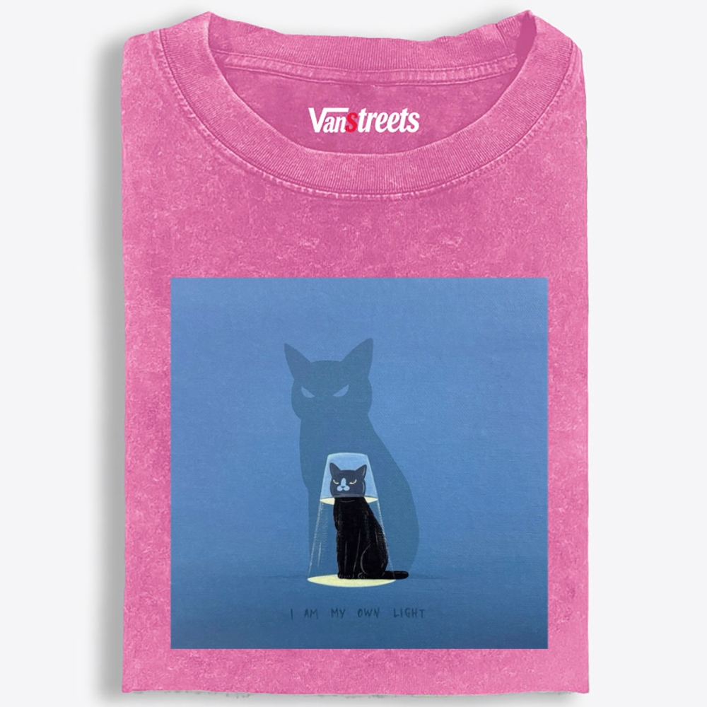 Slash Cute Cat Retro Washed T-Shirt | 100% Cotton | Streetwear Essential