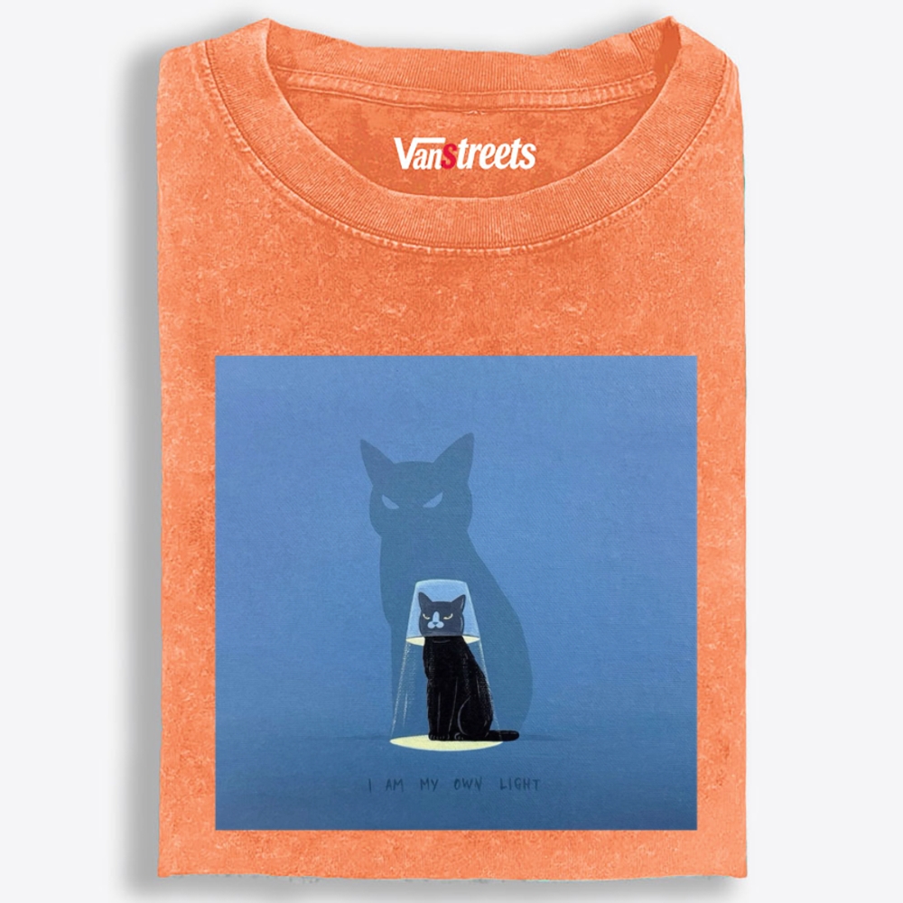 Slash Cute Cat Retro Washed T-Shirt | 100% Cotton | Streetwear Essential