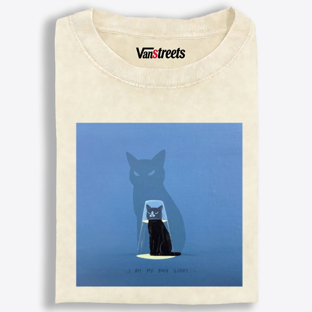 Slash Cute Cat Retro Washed T-Shirt | 100% Cotton | Streetwear Essential