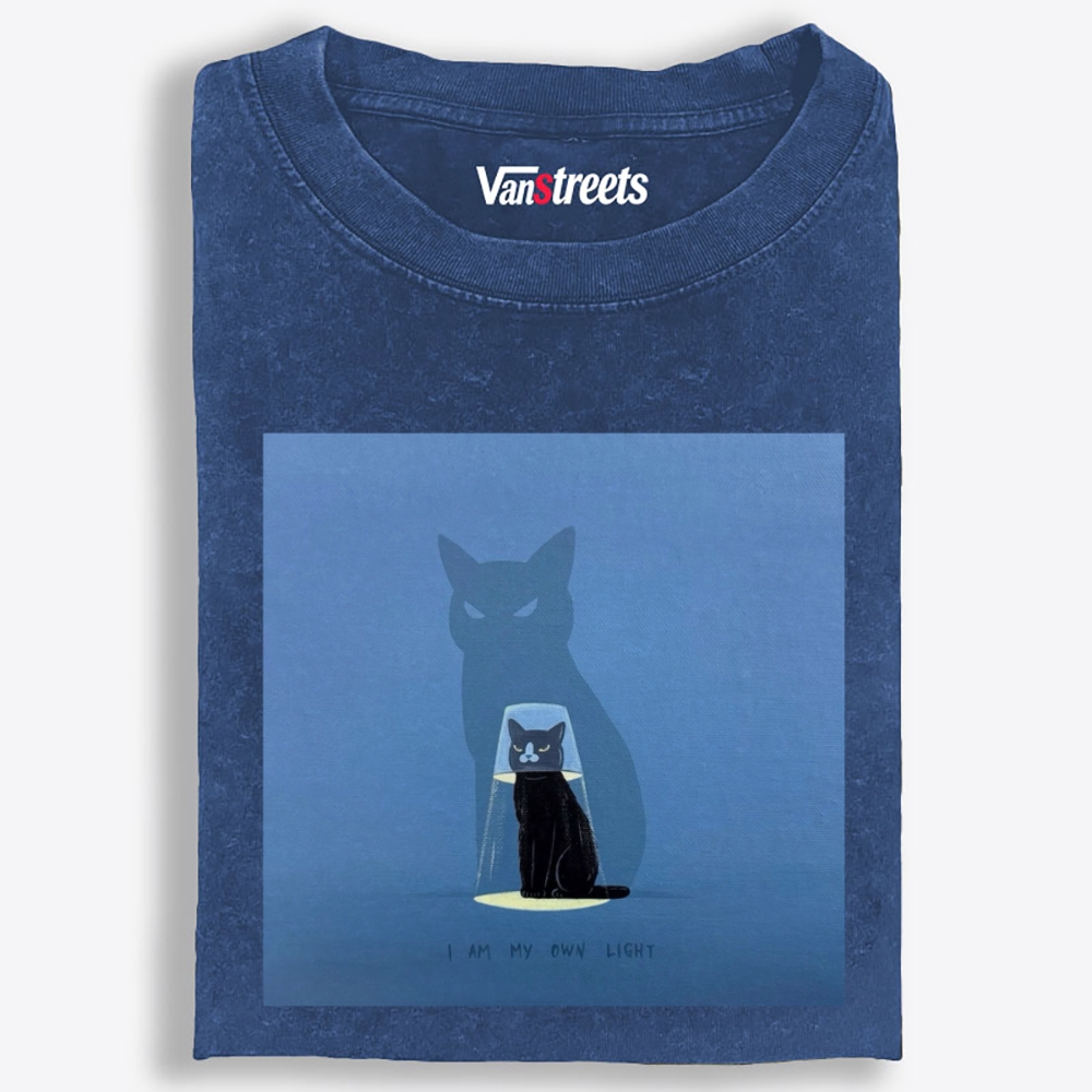 Slash Cute Cat Retro Washed T-Shirt | 100% Cotton | Streetwear Essential