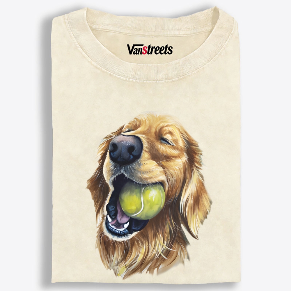 Happy Ball Golden Retro Washed T-Shirt | 100% Cotton | Streetwear Essential
