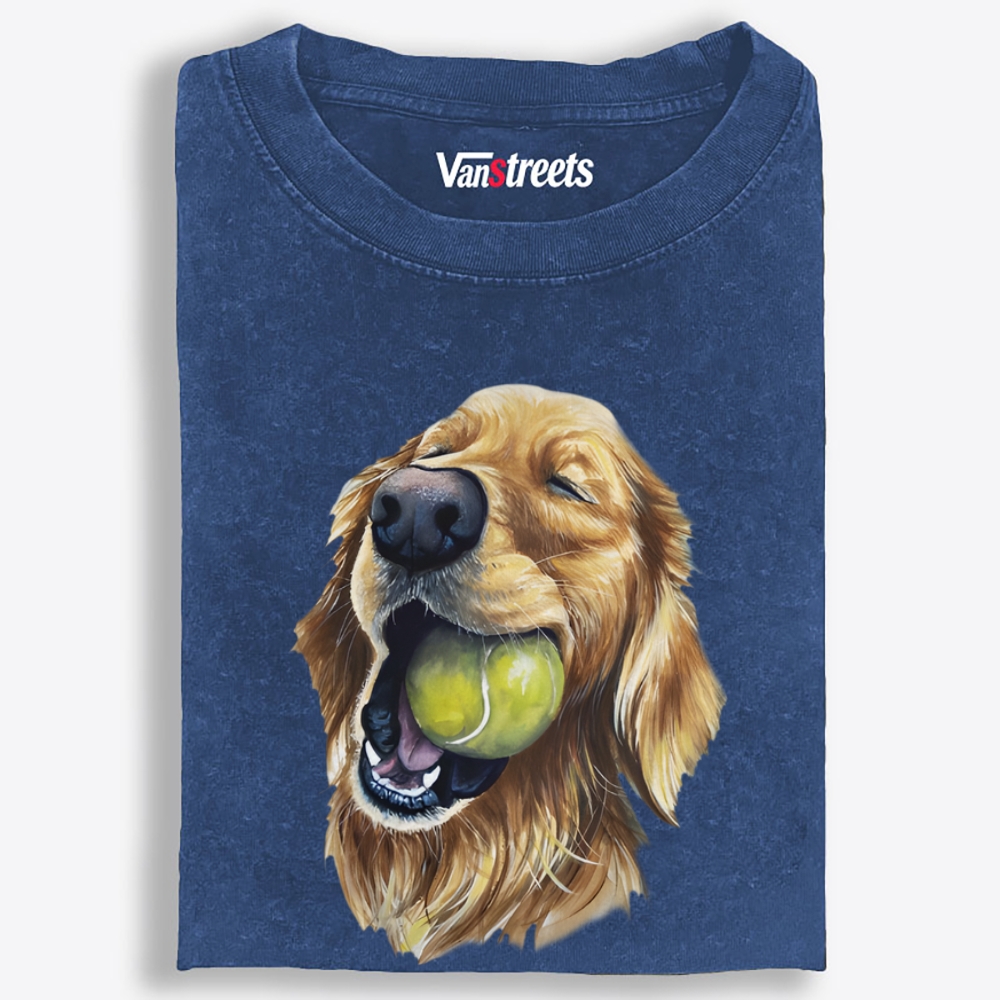 Happy Ball Golden Retro Washed T-Shirt | 100% Cotton | Streetwear Essential