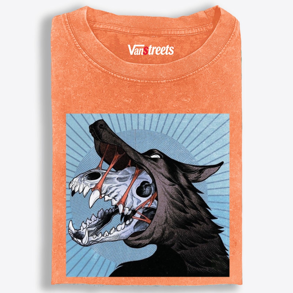 Skull Beneath the Wolf Retro Washed T-Shirt | 100% Cotton | Streetwear Essential