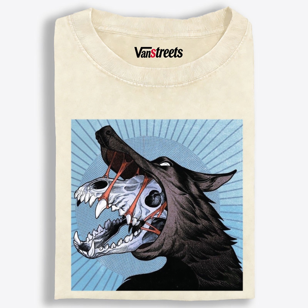 Skull Beneath the Wolf Retro Washed T-Shirt | 100% Cotton | Streetwear Essential