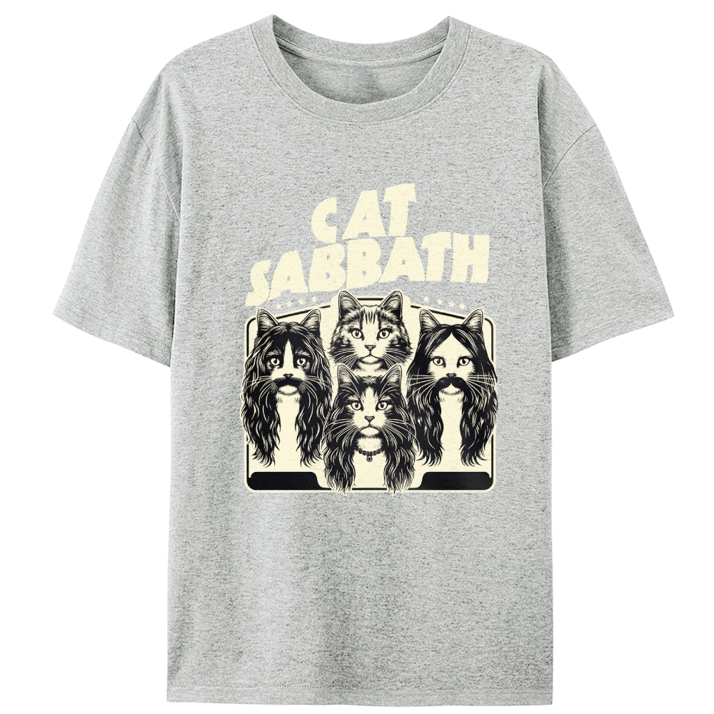 Cat Sabbath (Band Portrait) Retro Designed for Women - Slim Fit Cotton Tee