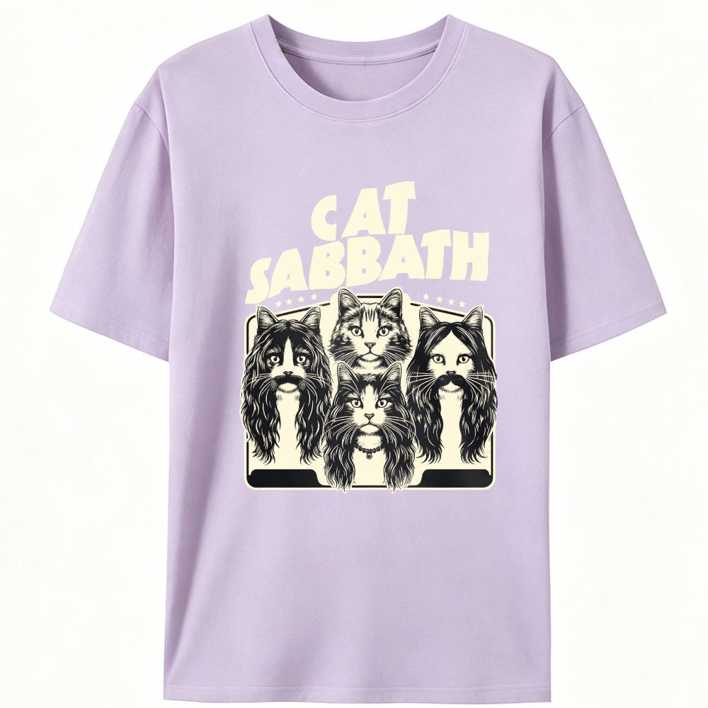 Cat Sabbath (Band Portrait) Retro Designed for Women - Slim Fit Cotton Tee