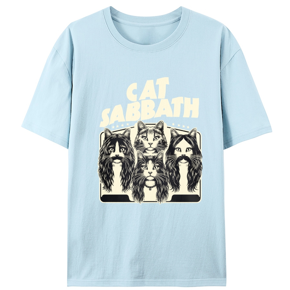 Cat Sabbath (Band Portrait) Retro Designed for Women - Slim Fit Cotton Tee