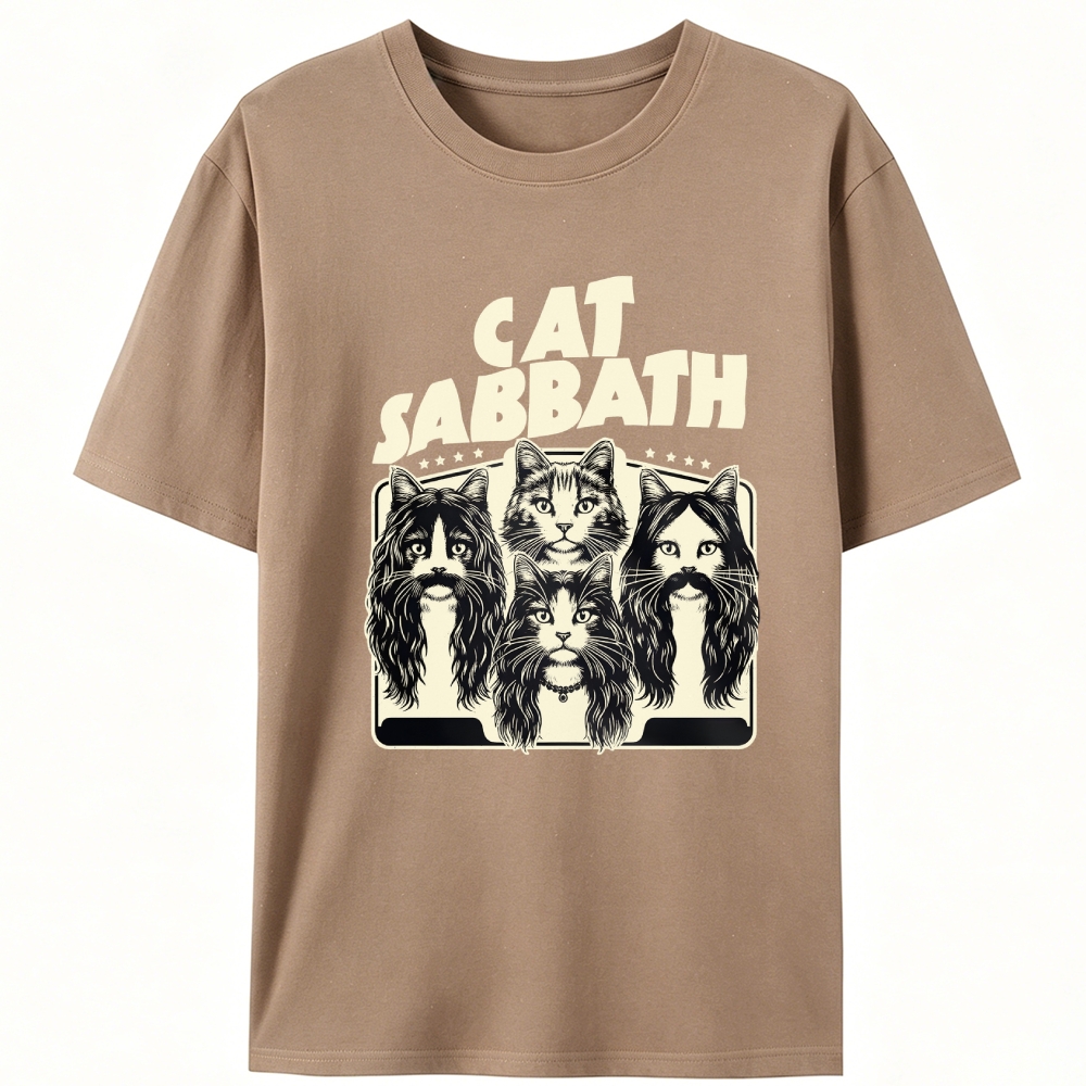 Cat Sabbath (Band Portrait) Retro Designed for Women - Slim Fit Cotton Tee