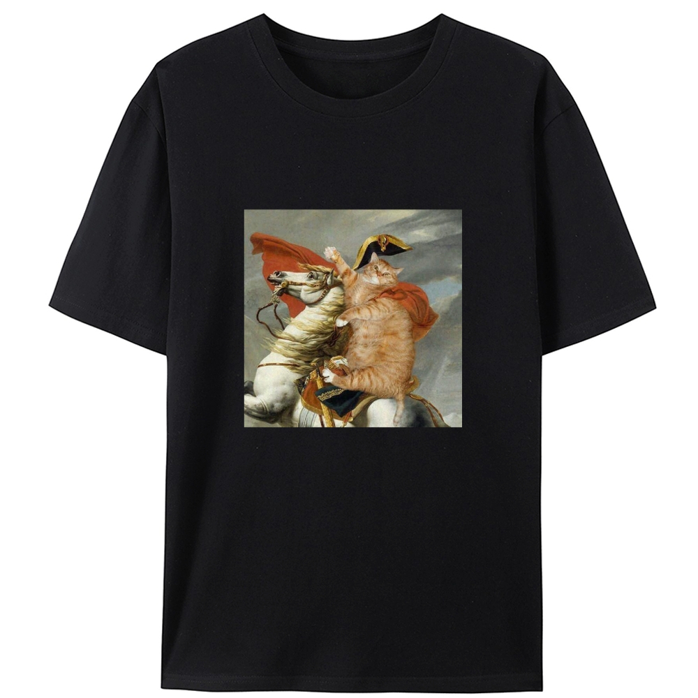 Napoleon Crossing the Alps Orange Cat Designed for Women - Slim Fit Cotton Tee