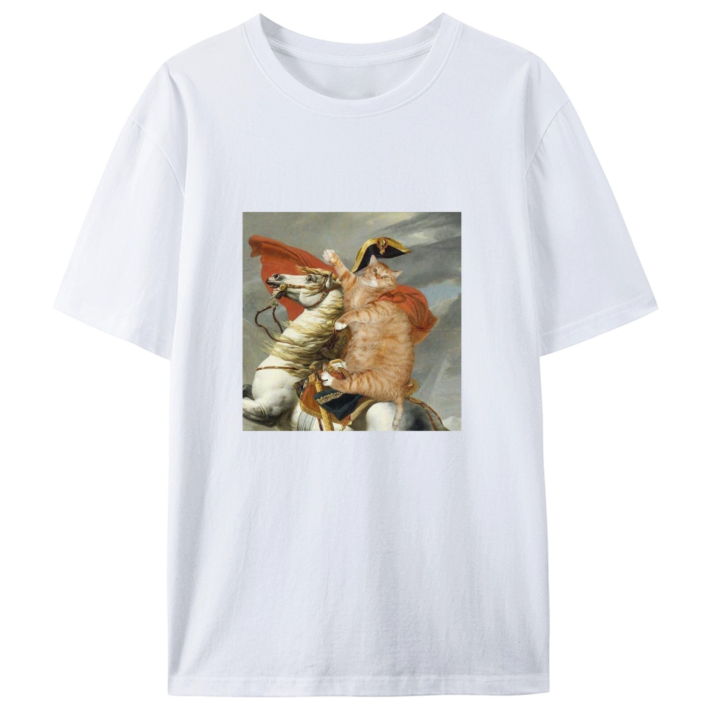 Napoleon Crossing the Alps Orange Cat Designed for Women - Slim Fit Cotton Tee