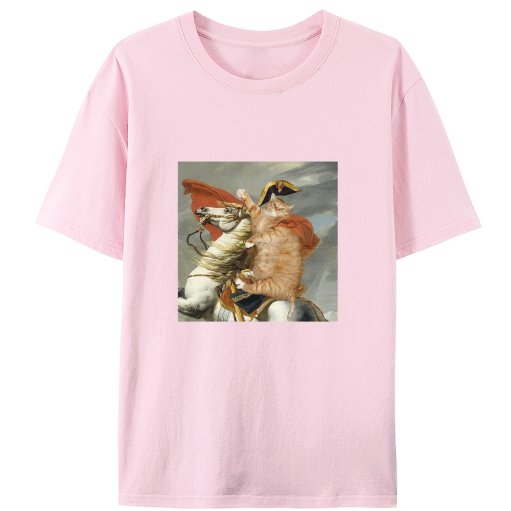 Napoleon Crossing the Alps Orange Cat Designed for Women - Slim Fit Cotton Tee