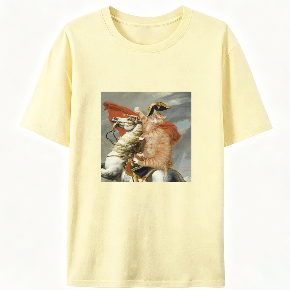 Napoleon Crossing the Alps Orange Cat Designed for Women - Slim Fit Cotton Tee