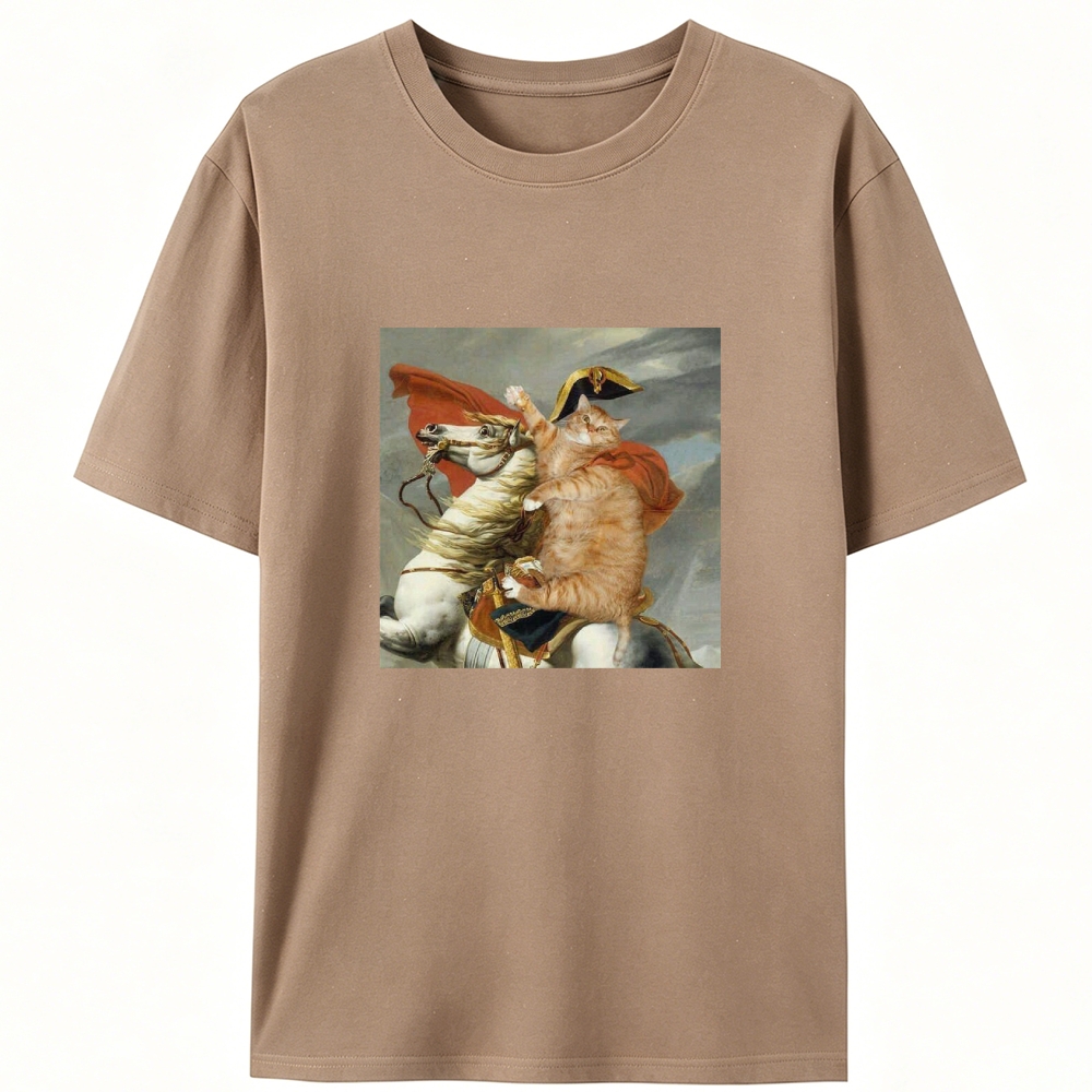 Napoleon Crossing the Alps Orange Cat Designed for Women - Slim Fit Cotton Tee