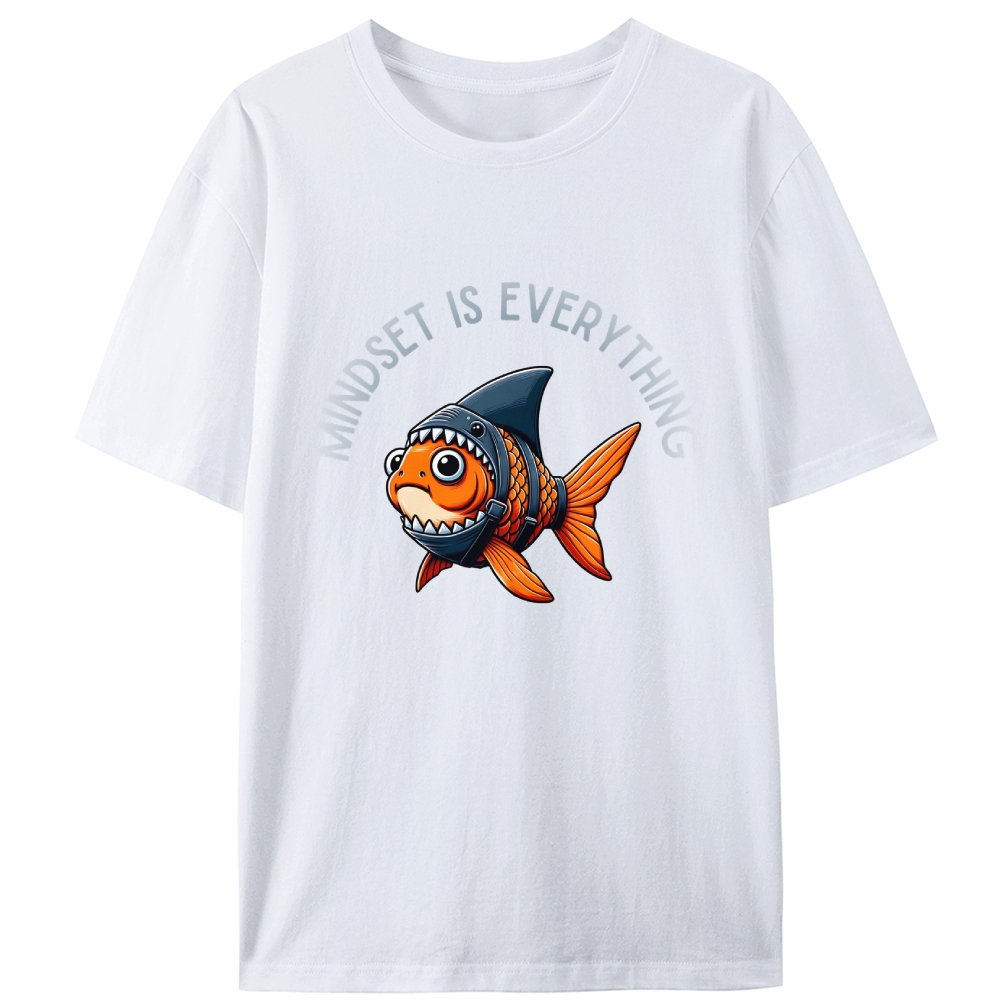 Mindset Is Everything Goldfish Retro Designed for Women - Slim Fit Cotton Tee