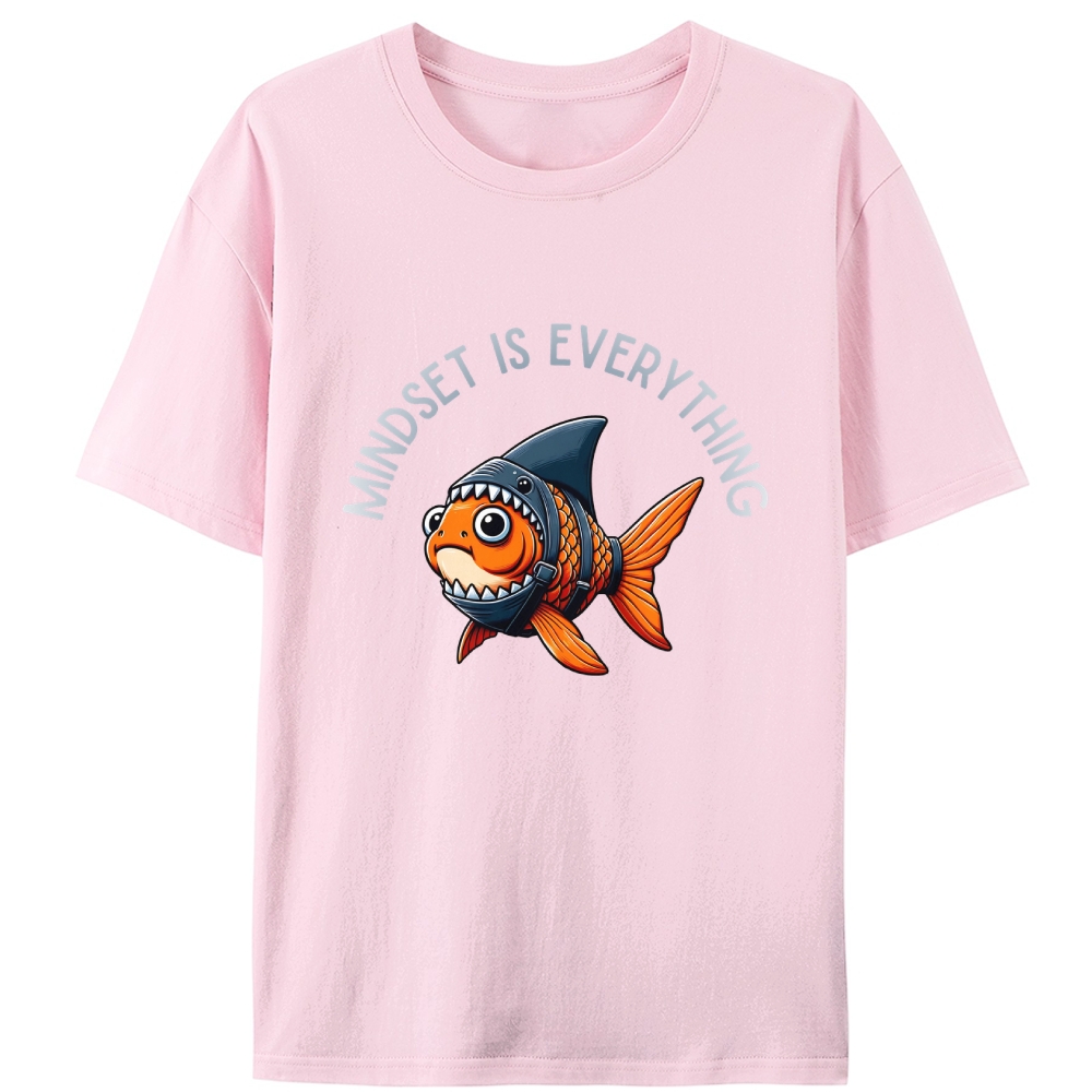 Mindset Is Everything Goldfish Retro Designed for Women - Slim Fit Cotton Tee