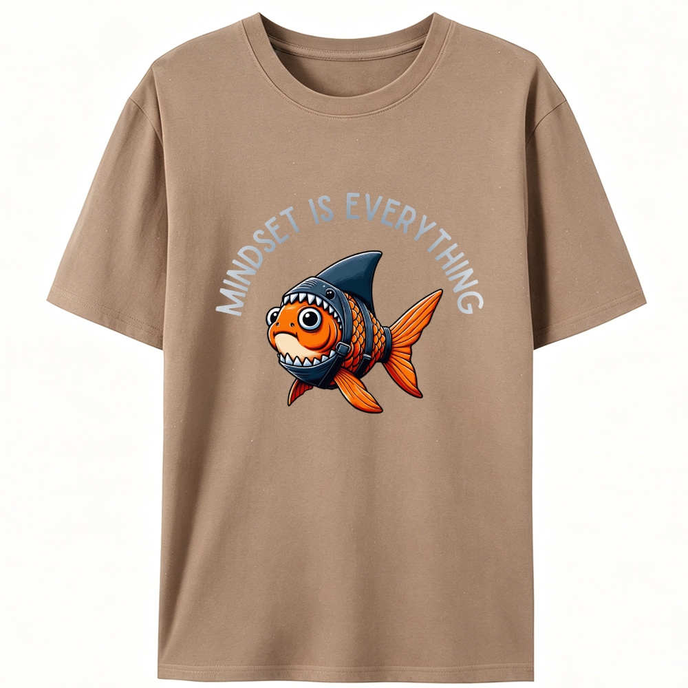 Mindset Is Everything Goldfish Retro Designed for Women - Slim Fit Cotton Tee