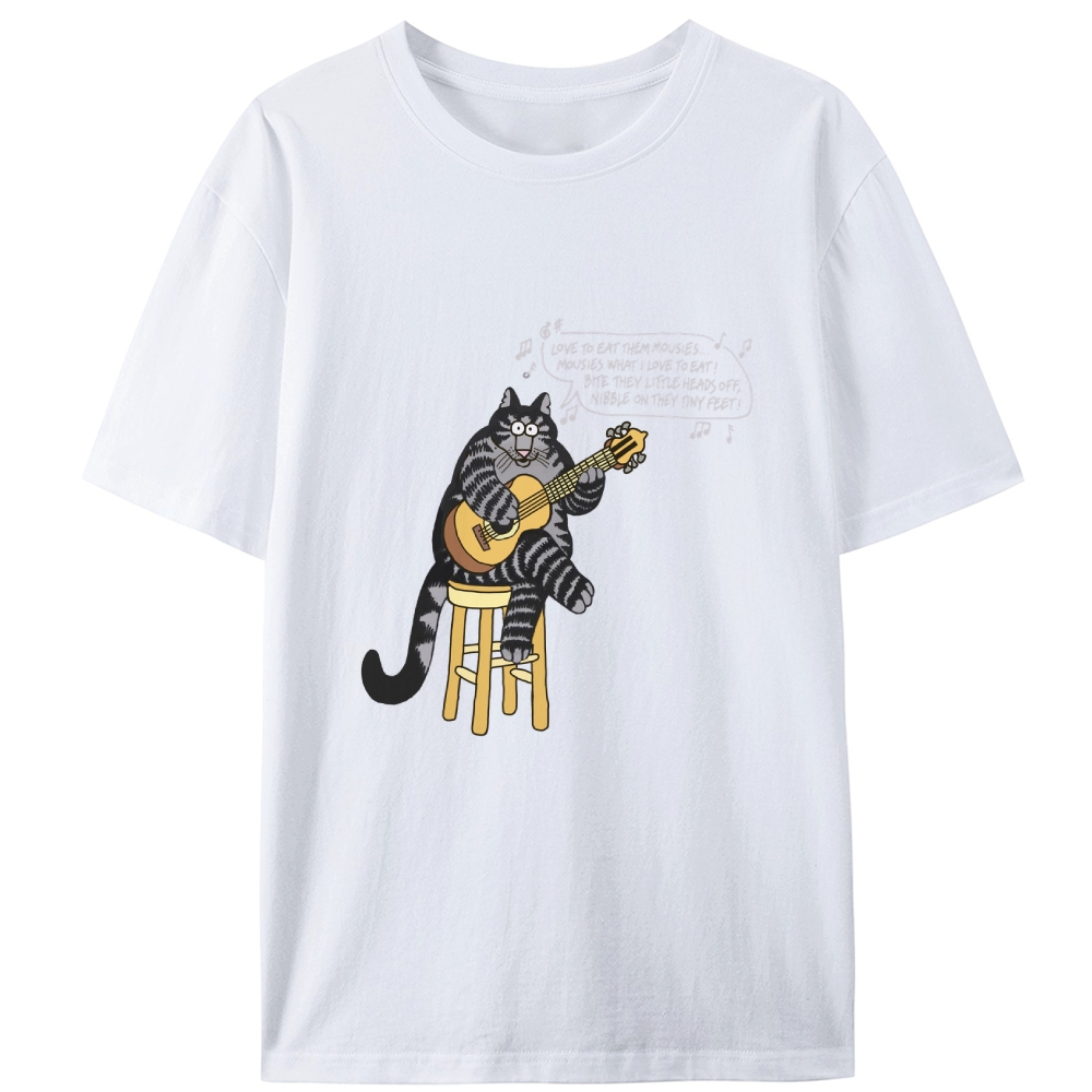 Love To Eat Them Mousies Cat Retro Designed for Women - Slim Fit Cotton Tee