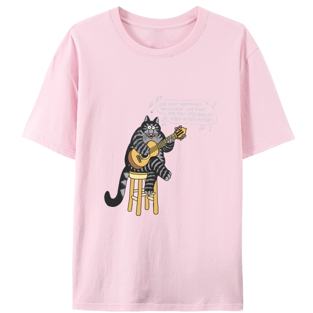 Love To Eat Them Mousies Cat Retro Designed for Women - Slim Fit Cotton Tee