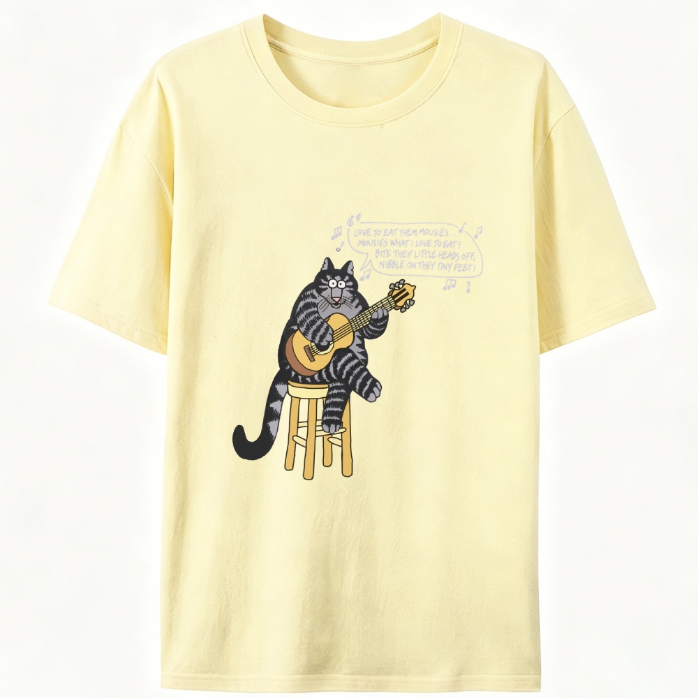 Love To Eat Them Mousies Cat Retro Designed for Women - Slim Fit Cotton Tee