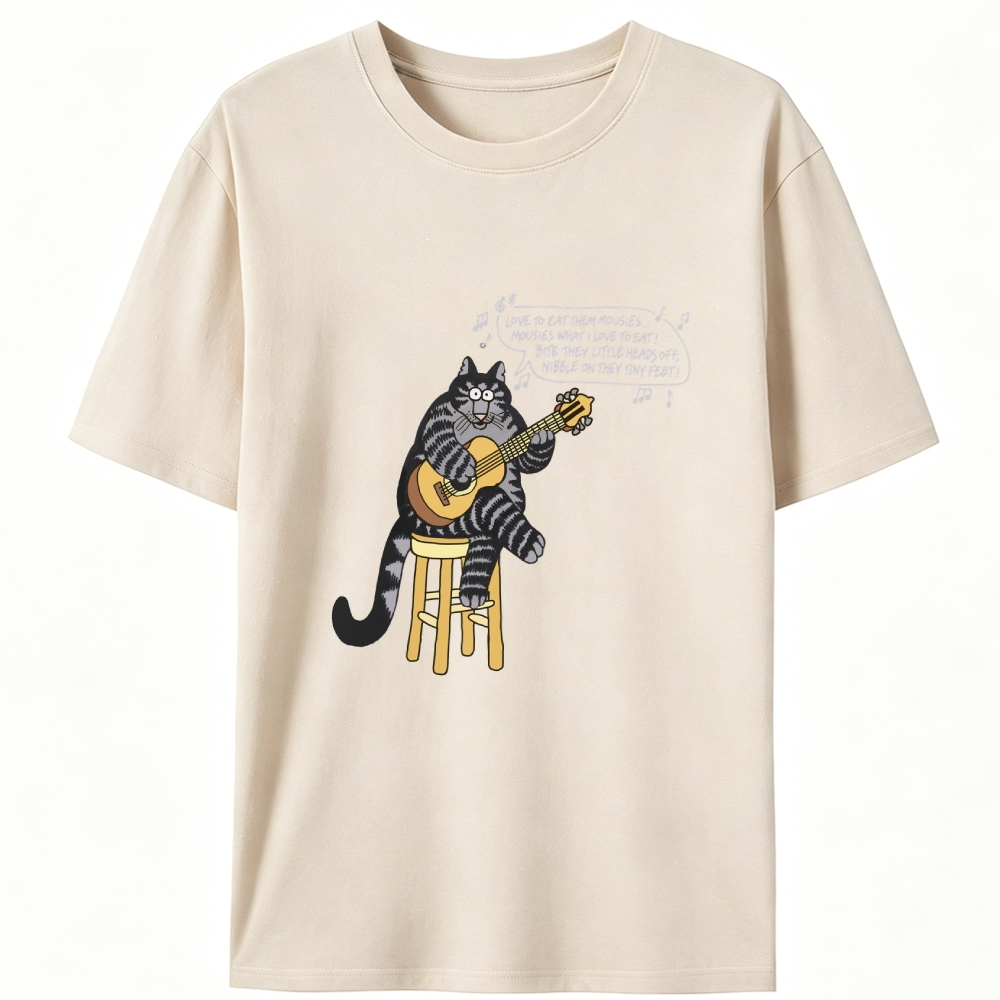Love To Eat Them Mousies Cat Retro Designed for Women - Slim Fit Cotton Tee