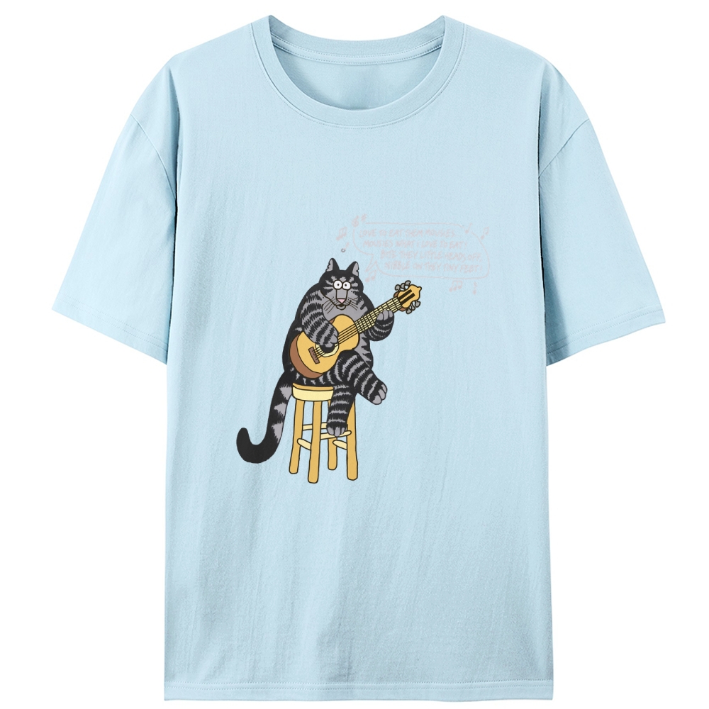 Love To Eat Them Mousies Cat Retro Designed for Women - Slim Fit Cotton Tee