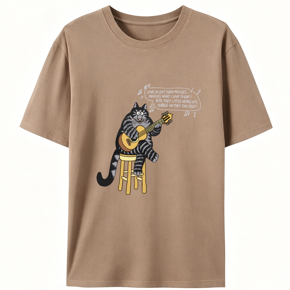 Love To Eat Them Mousies Cat Retro Designed for Women - Slim Fit Cotton Tee