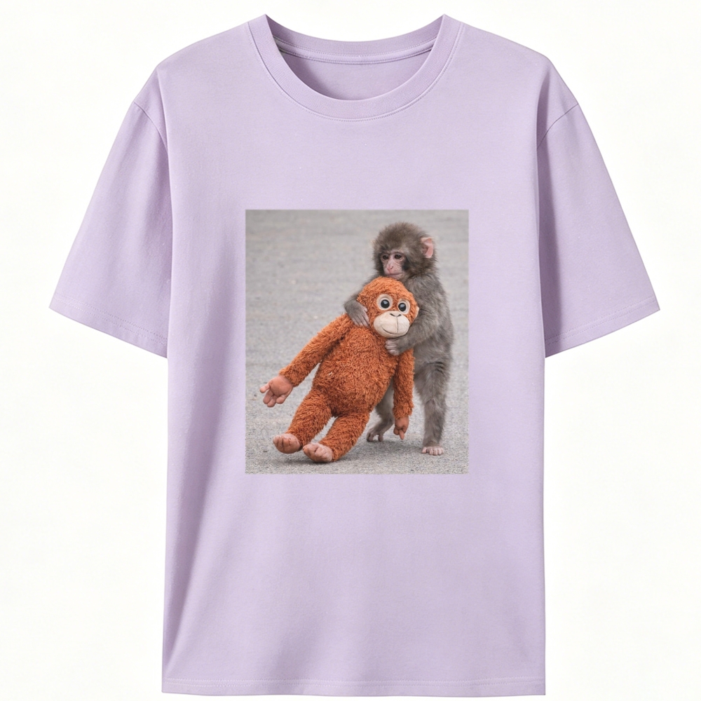 Punch-kun Monkey Meme Graphic Retro Designed for Women - Slim Fit Cotton Tee