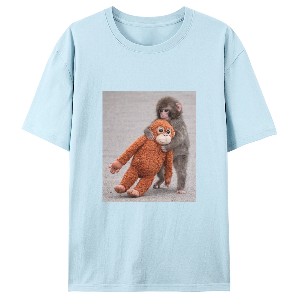 Punch-kun Monkey Meme Graphic Retro Designed for Women - Slim Fit Cotton Tee