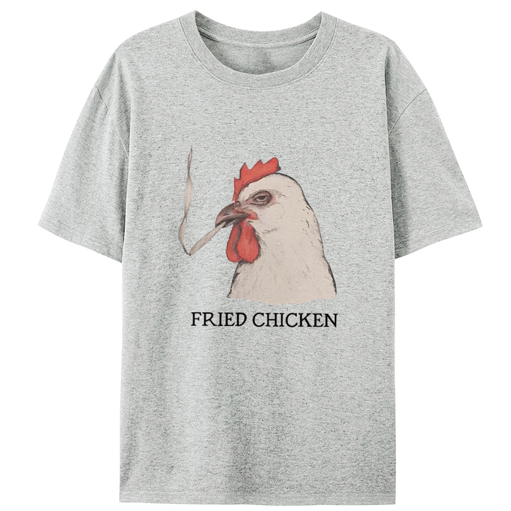 Fried Chicken Last Cigarette Retro Designed for Women - Slim Fit Cotton Tee