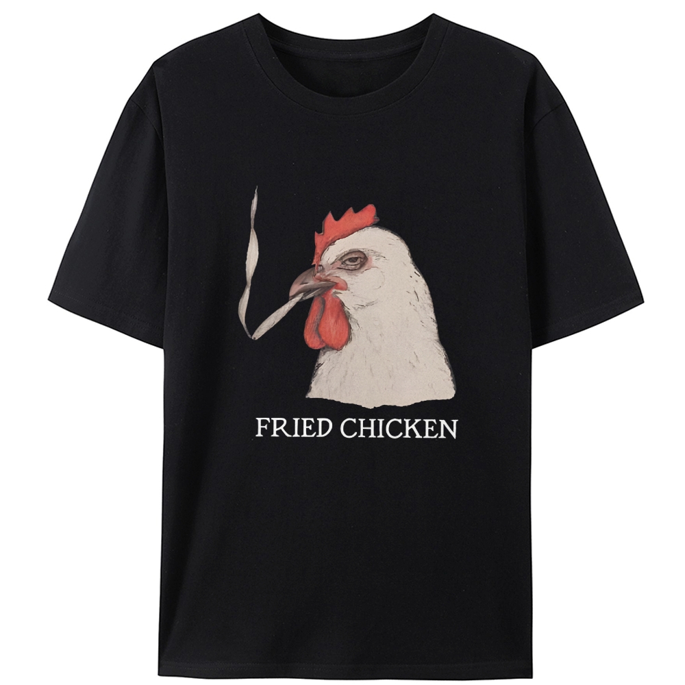 Fried Chicken Last Cigarette Retro Designed for Women - Slim Fit Cotton Tee