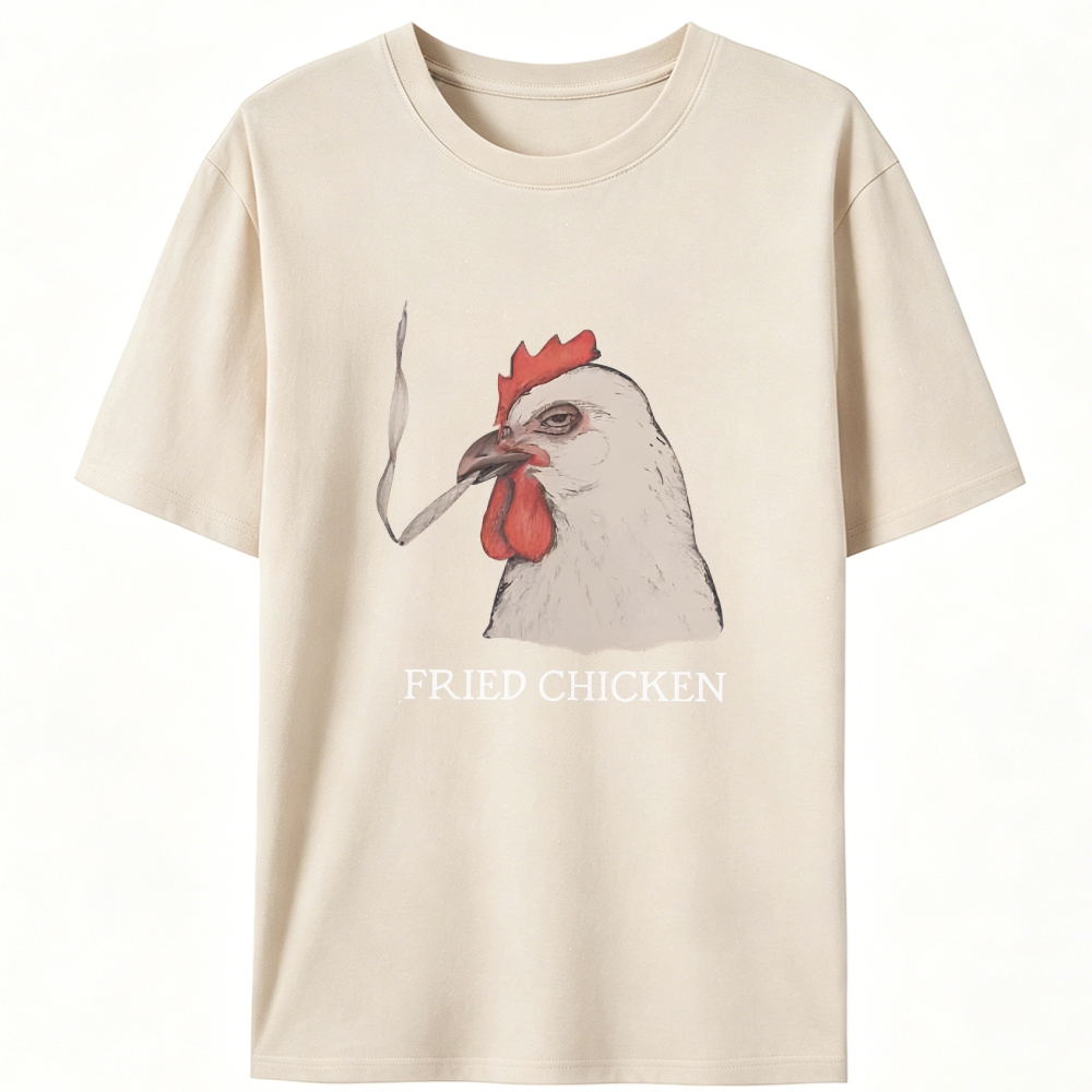 Fried Chicken Last Cigarette Retro Designed for Women - Slim Fit Cotton Tee